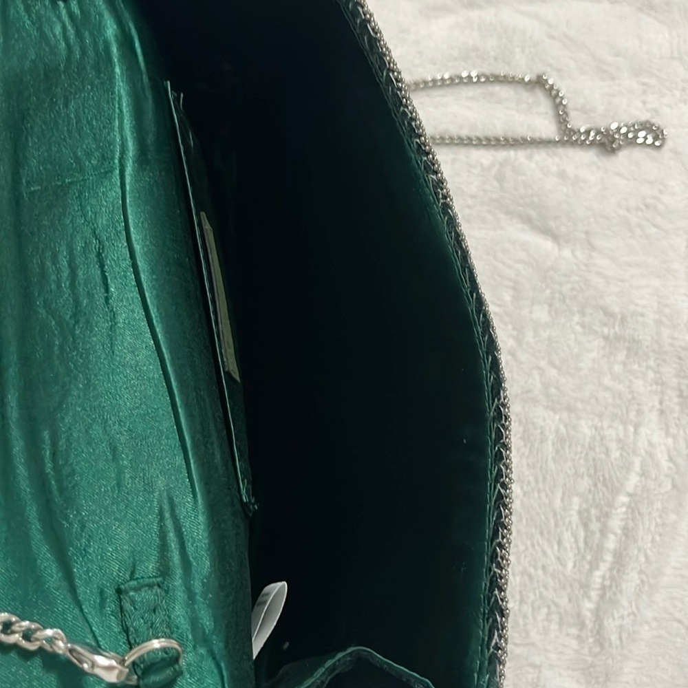 Anthropology, Elegant dark green and Silver Clutch - Picture 5 of 8